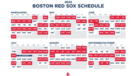 boston red sox baseball schedule